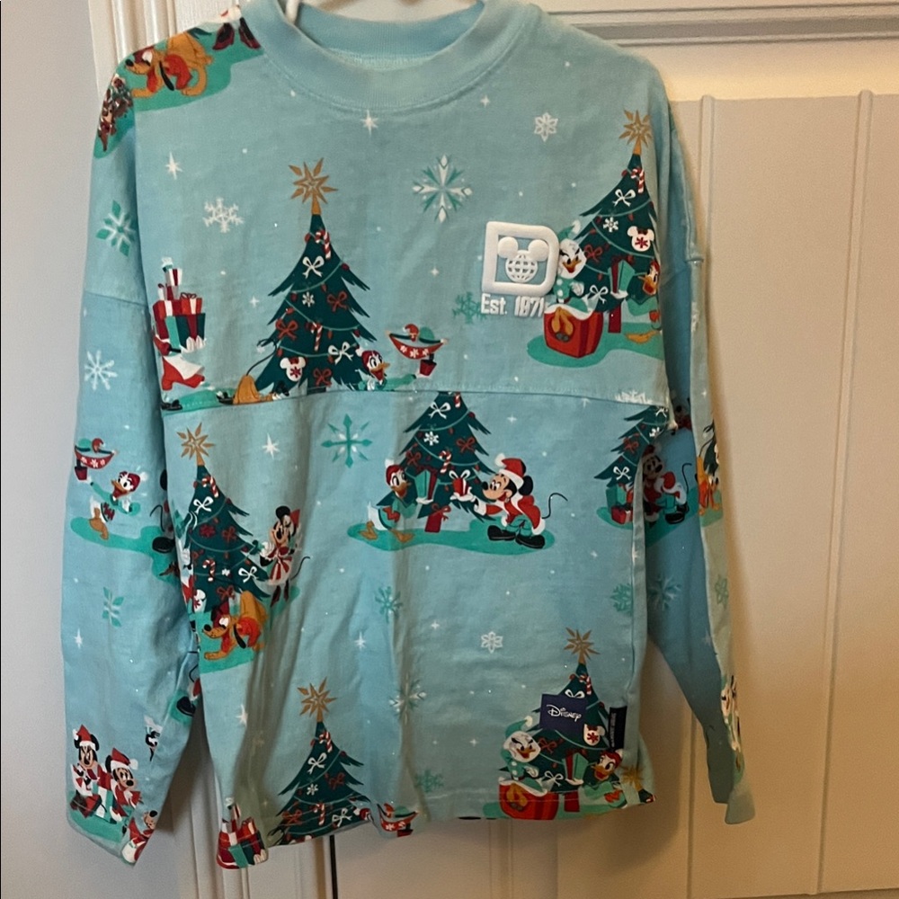 Disney Teal Holiday Spirit Jersey with Mickey and Friends